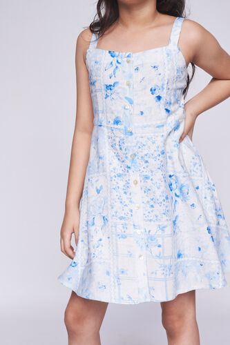 6 - Blue Floral Flared Dress, image 6