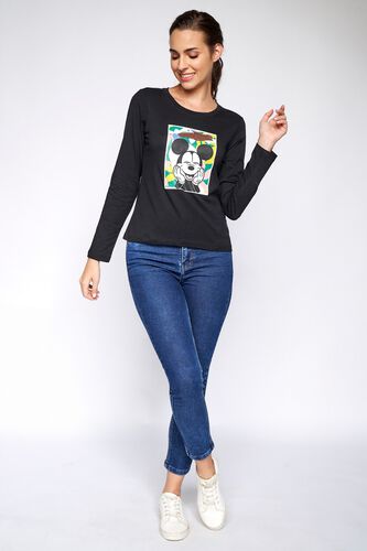 2 - Black Graphic Straight Top, image 2