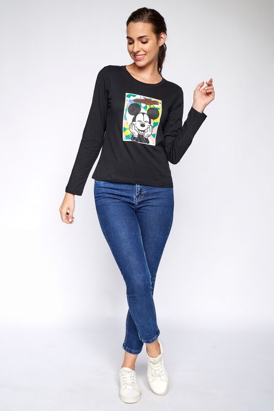 2 - Black Graphic Straight Top, image 2