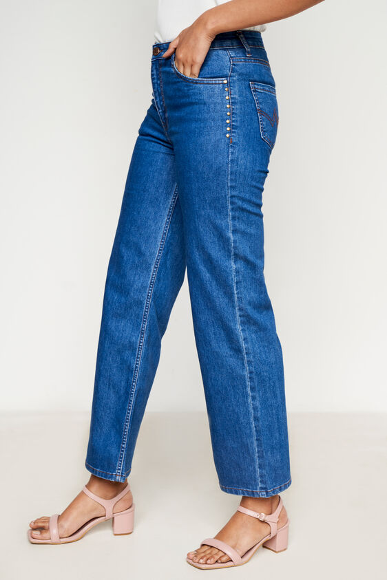 Medium Blue Solid Flared Bottom, Blue, image 2