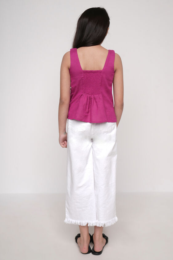 Magenta Sleeveless Flared Top, Magenta, image 4