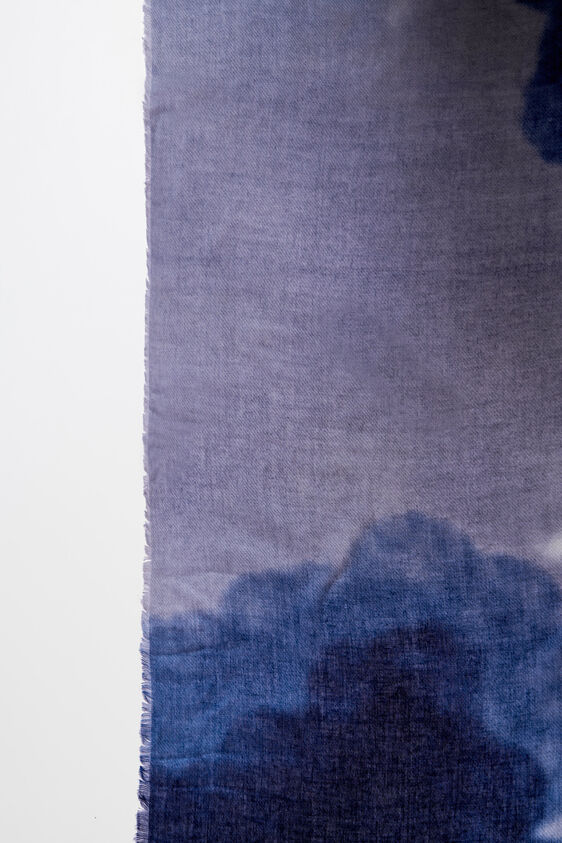 Navy Viscose Scarf, , image 2