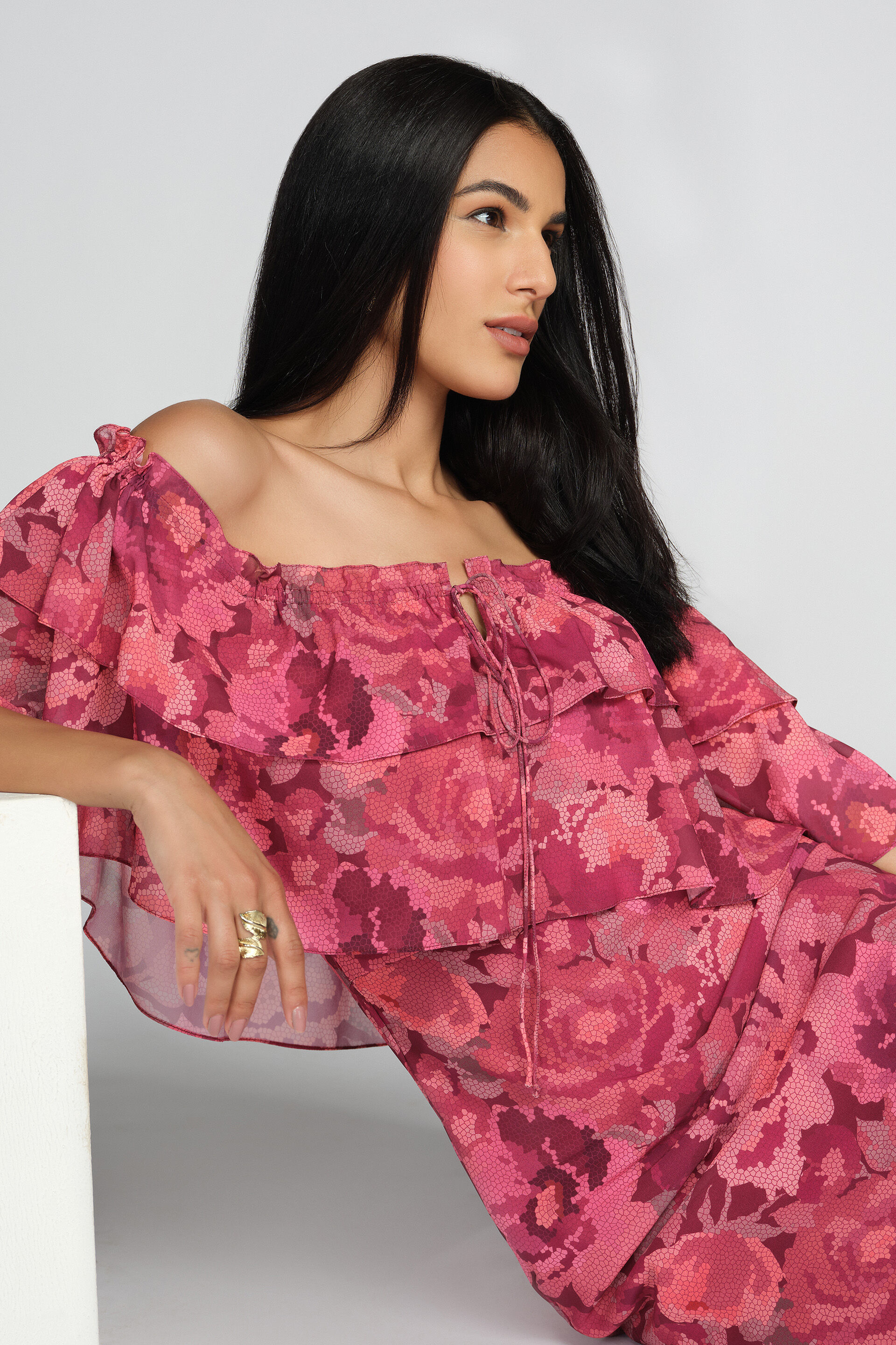 Priscilla Printed Dress, Pink, image 4