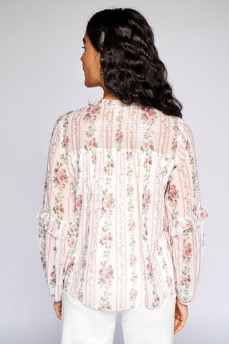 4 - White Floral Straight Top, image 4
