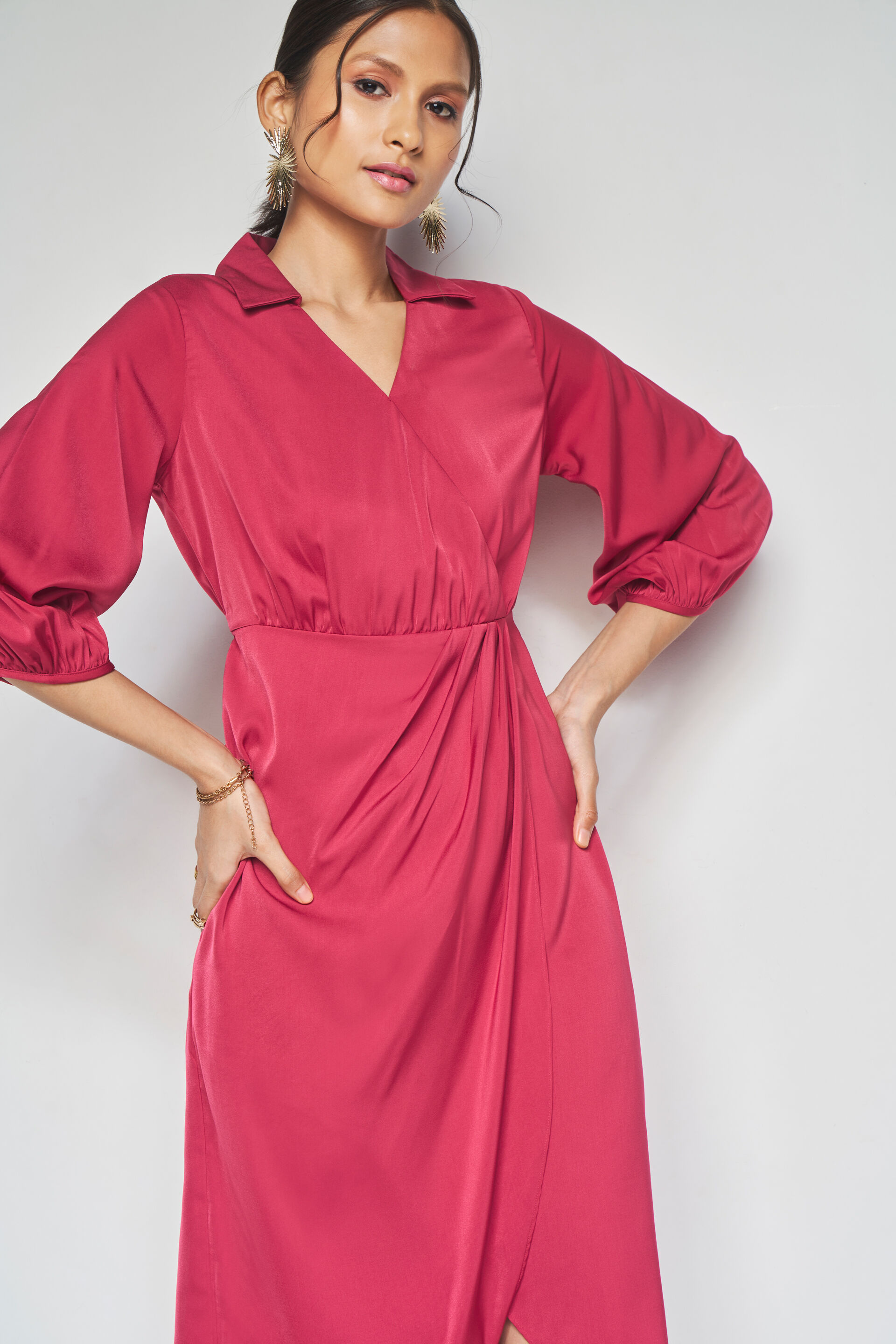 Heidi Midi Dress, Maroon, image 3