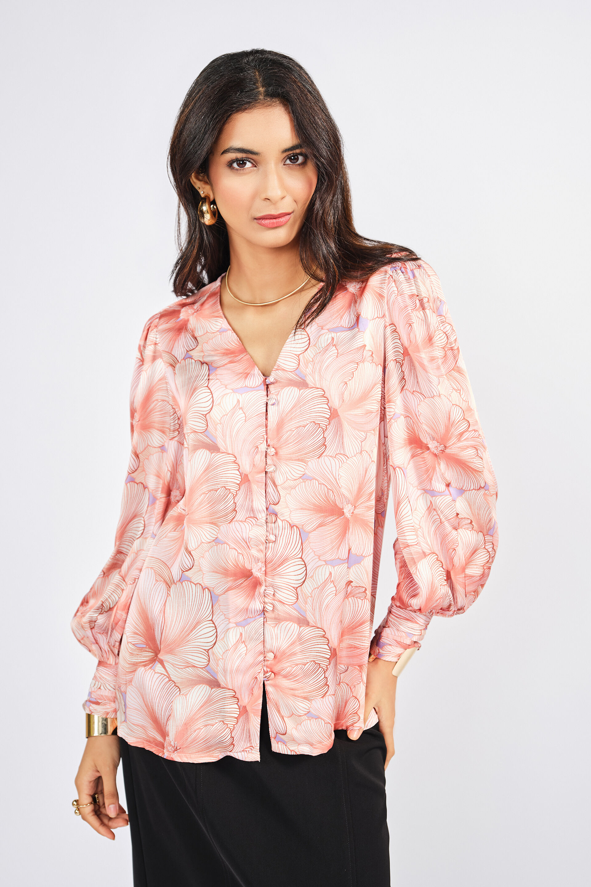 Flower Spritz Top, Pink, image 1