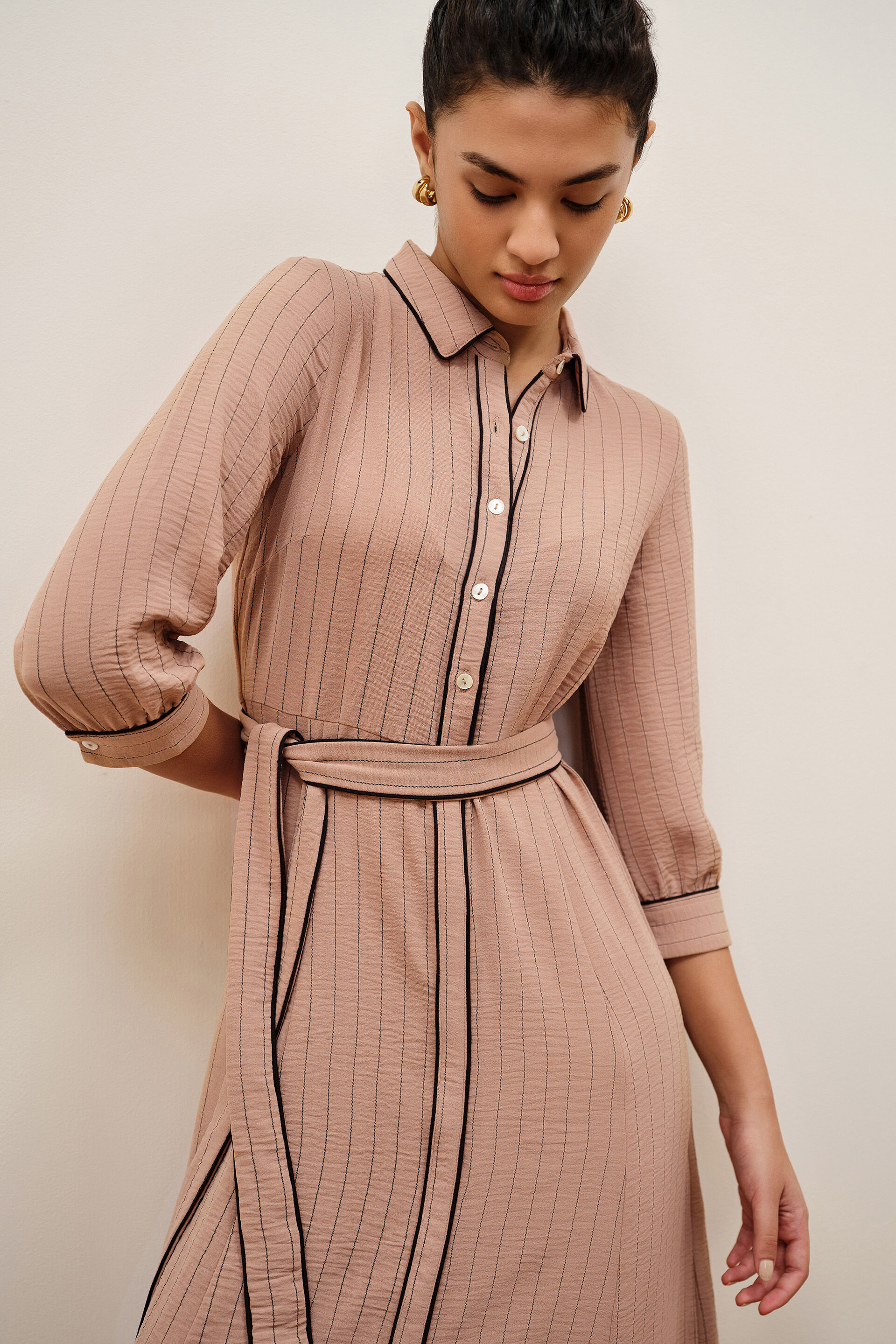 Veya Shirt Dress, Beige, image 6