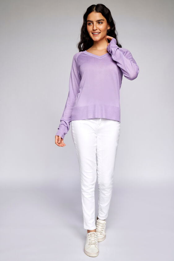 Light Pink Solid Straight Top, Lilac, image 3