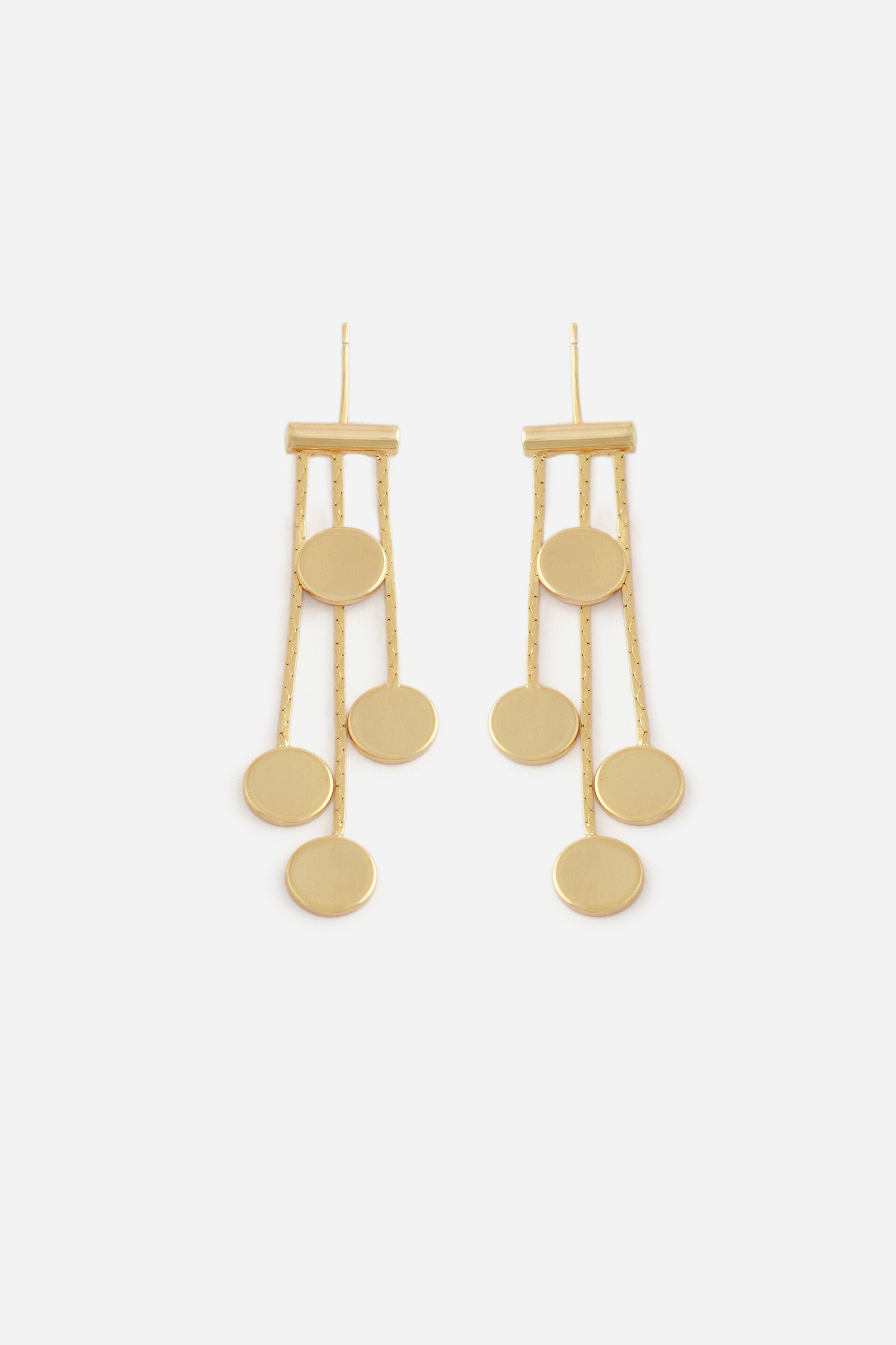 Gold Layered Drop Earrings, , image 1