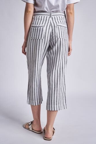 4 - White - Grey Stripes Crop Bottom, image 4