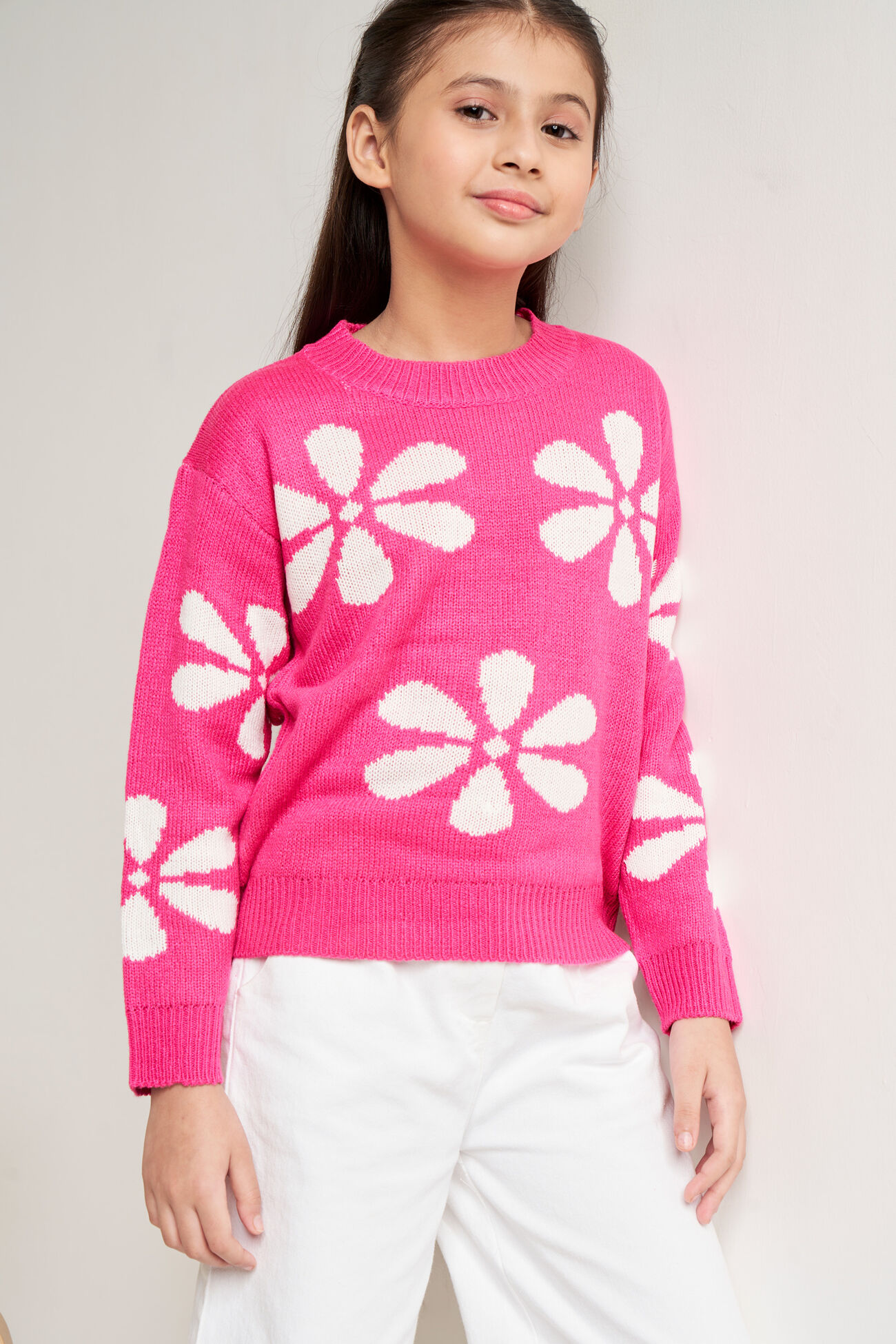 Pink Floral Straight Top, Pink, image 3