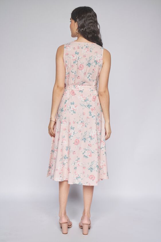 4 - Pink Floral Fit & Flare Dress, image 4