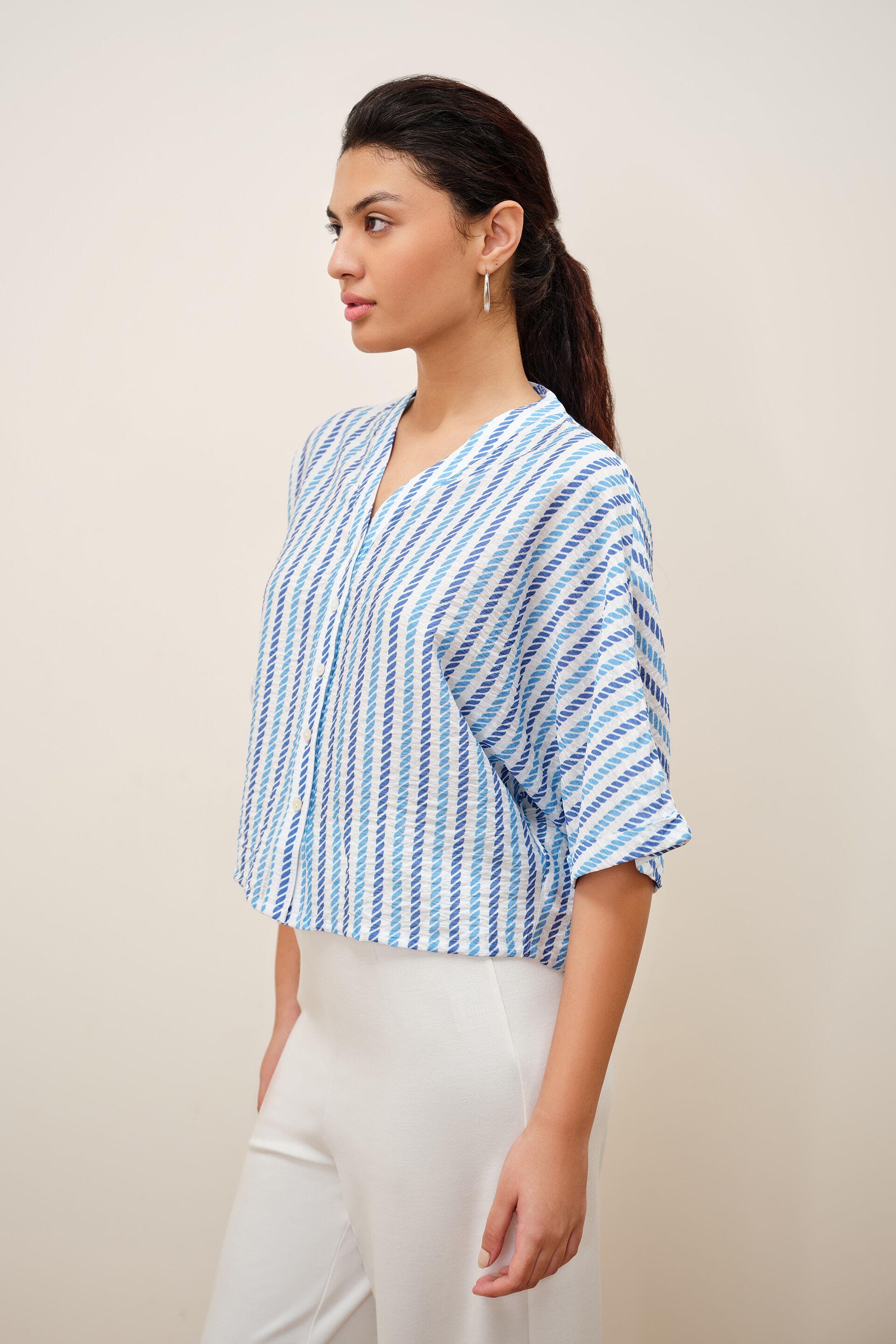 Rivelle Blue Stripes Top, Blue, image 3