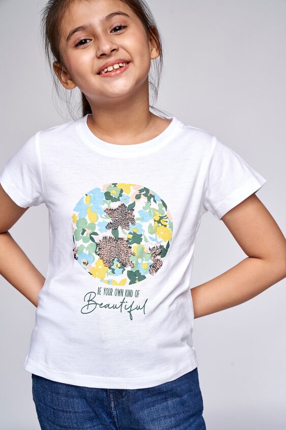 1 - White Floral Straight Top, image 1