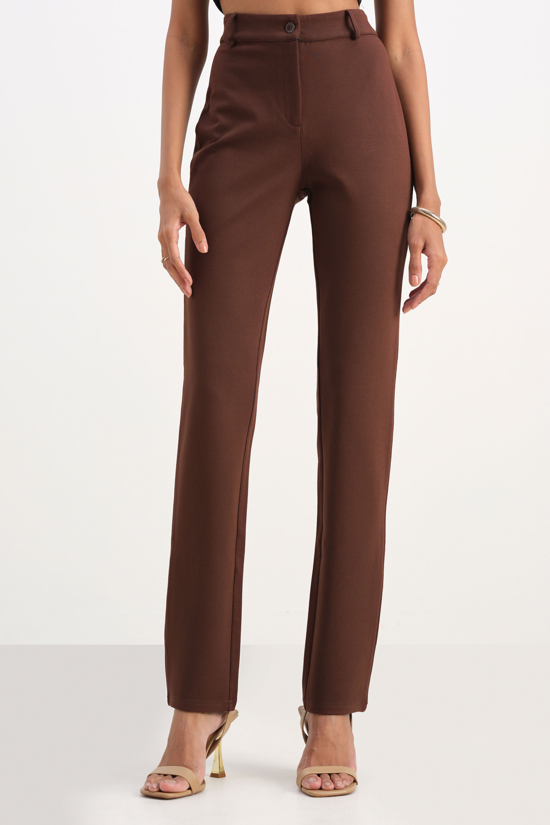 Khaki Brown Trousers, Brown, image 1