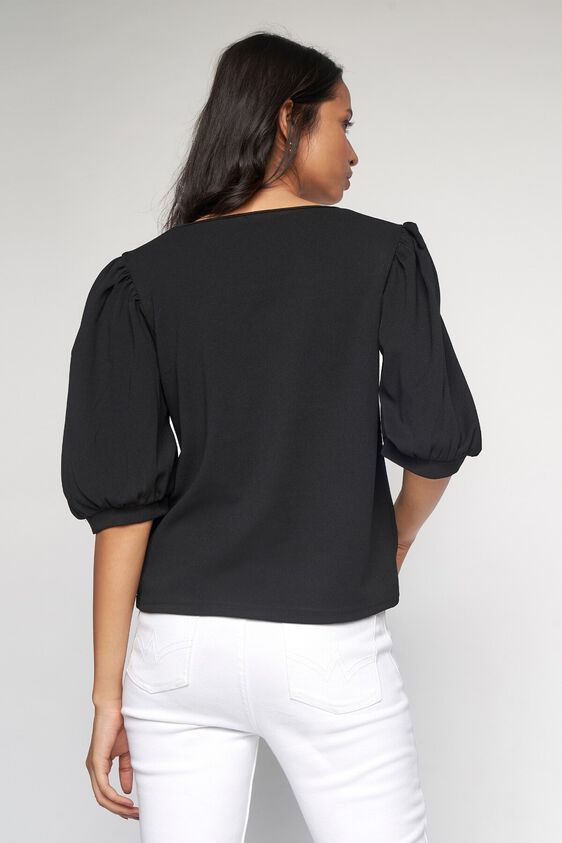 5 - Black Solid Straight Top, image 5