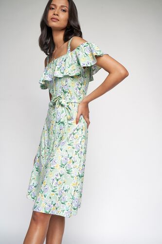4 - Sage Green Floral Wrap Dress, image 4
