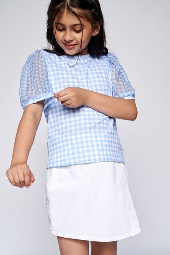 2 - Blue Solid Straight Top, image 2