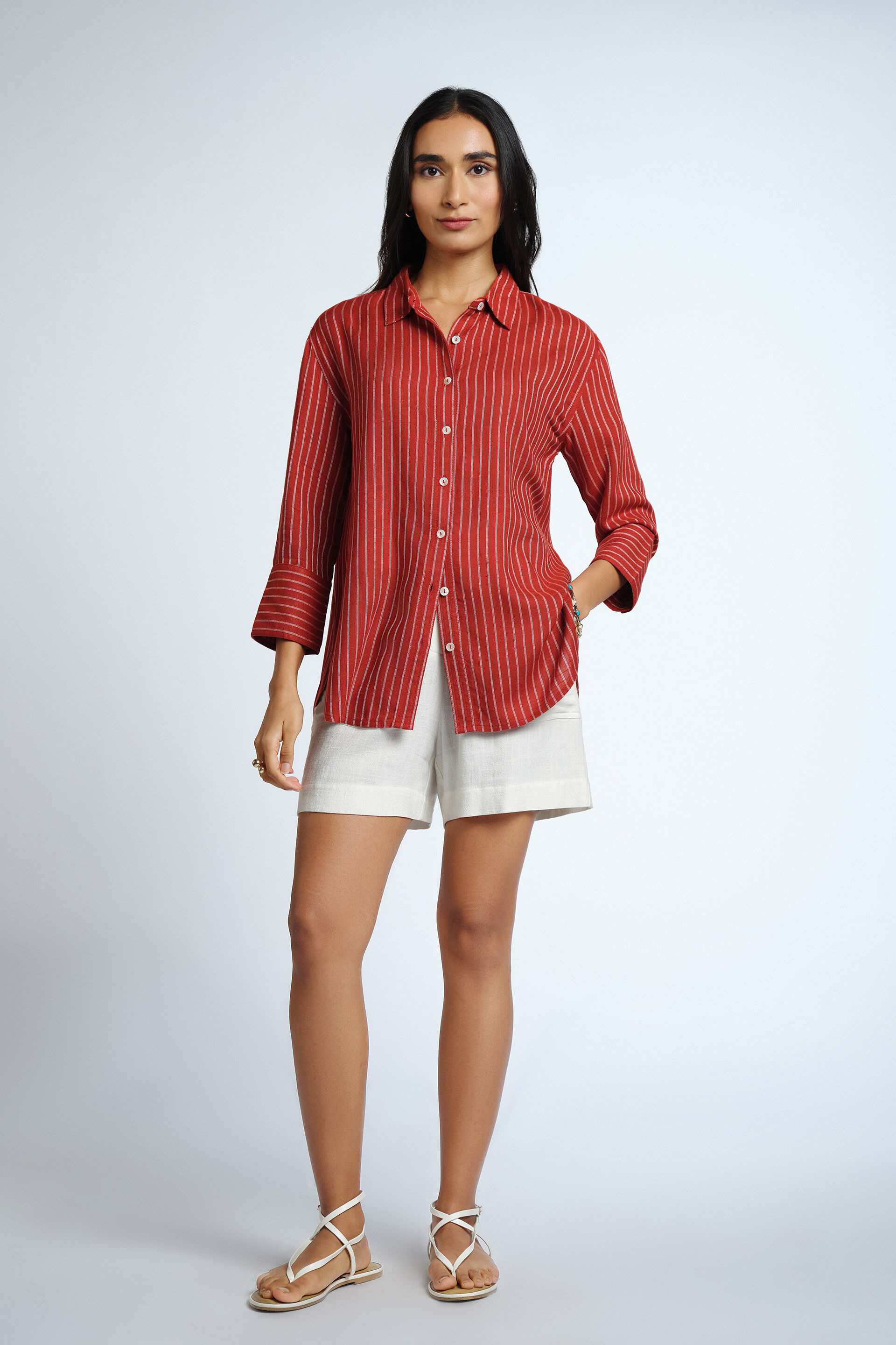 Rust Stripes Shirt, Rust, image 2