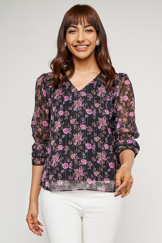 Multi Color Floral Straight Top, Multi Color, image 2