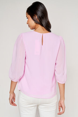 Regular Length Straight Blouson Top, Pink, image 3