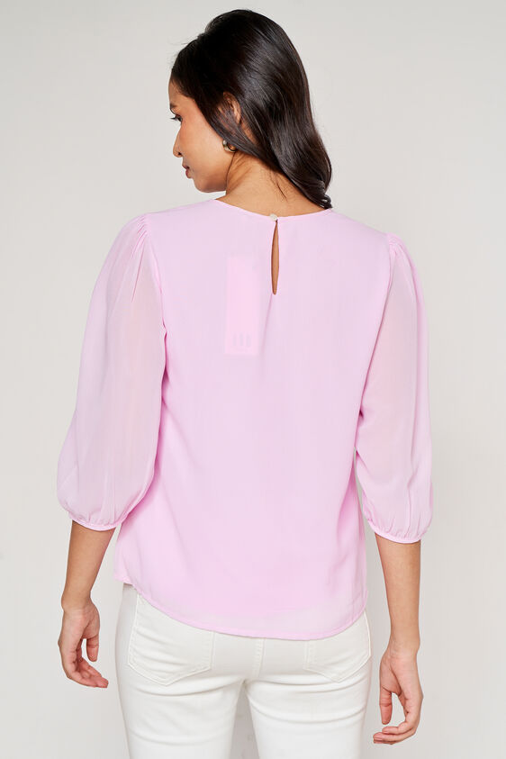 Regular Length Straight Blouson Top, Pink, image 3