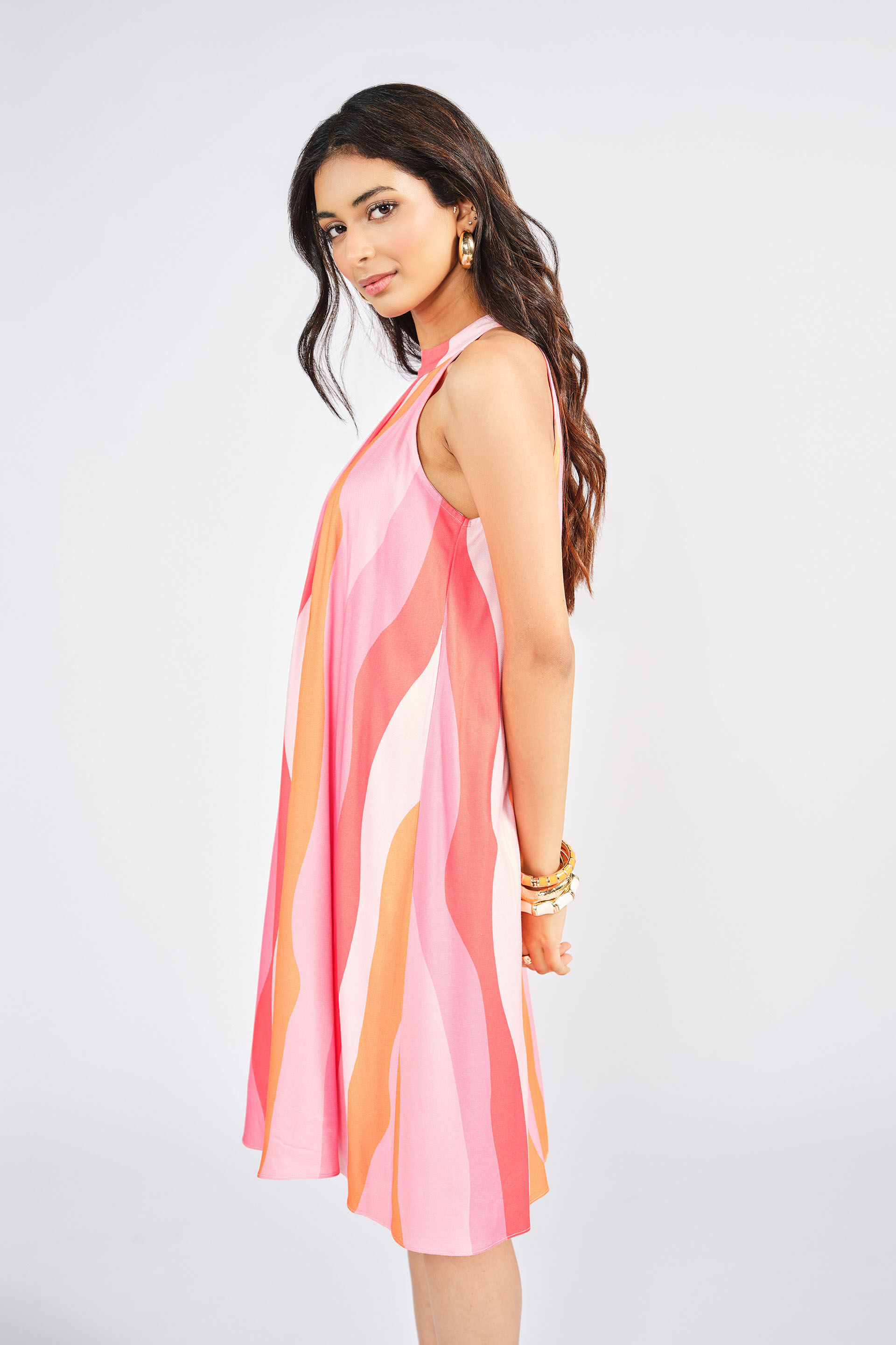 Beaming Coral Dress, Coral, image 3