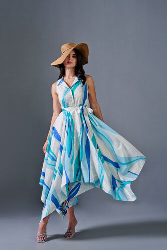 Pacific Wonder Cotton Dress, Blue, image 1