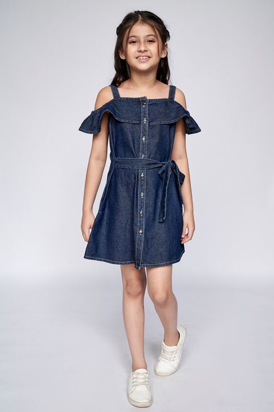 3 - Indigo Solid Straight Dress, image 3