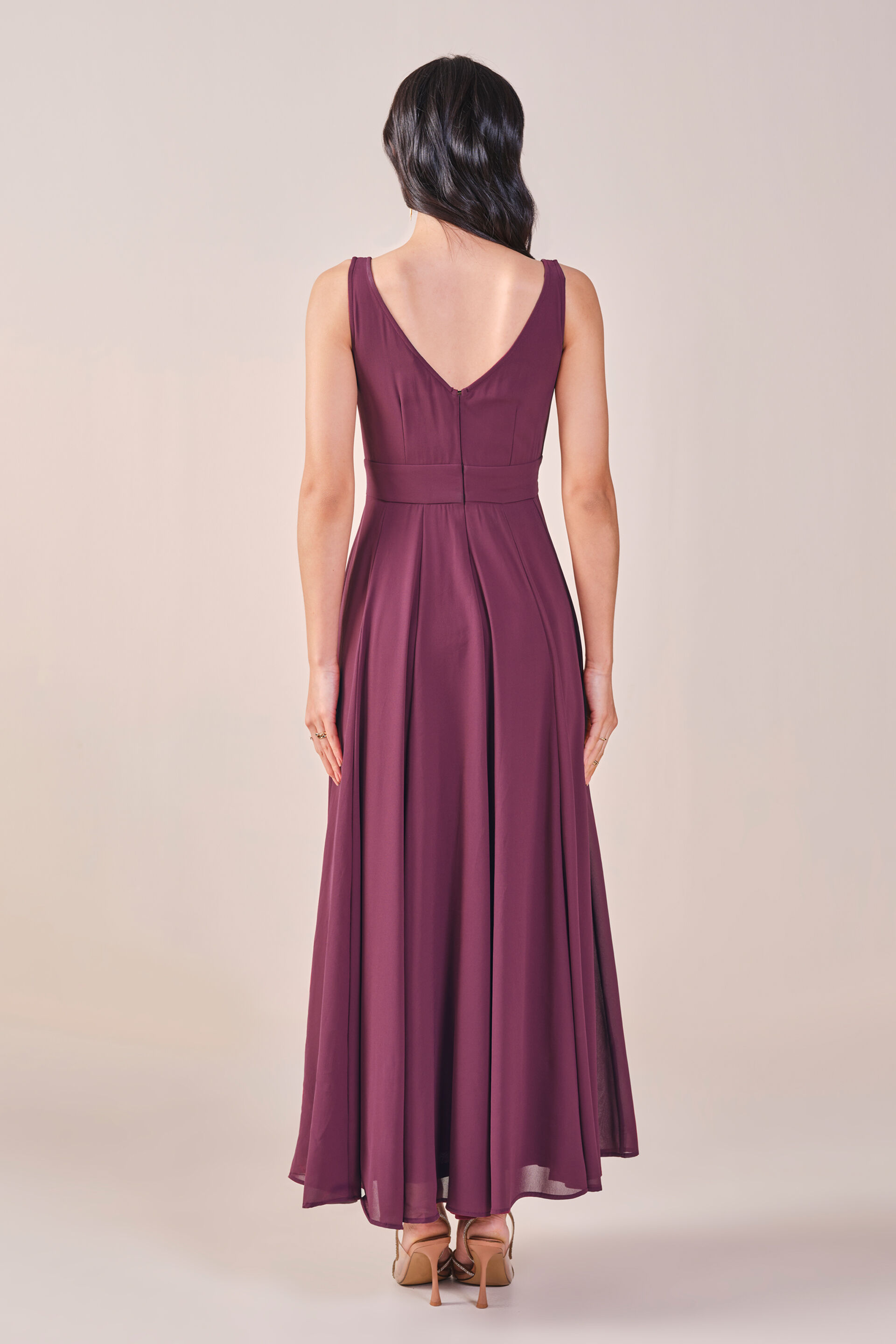 Arabella Maroon Maxi Dress, Maroon, image 5