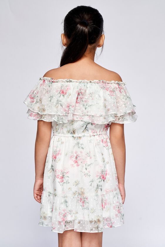 4 - White Floral Flounce Dress, image 4
