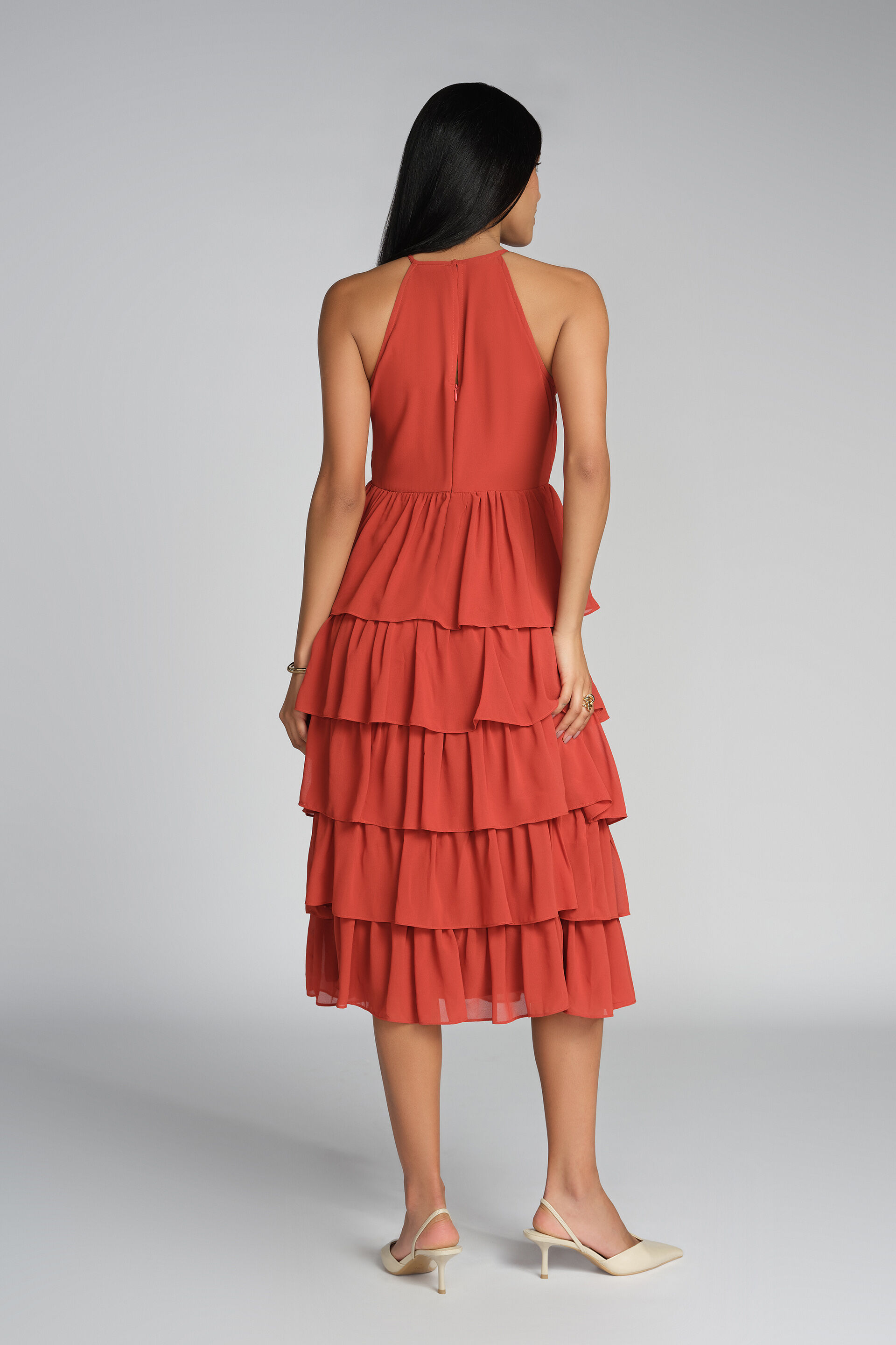 Lyla Halter Dress, Rust, image 2