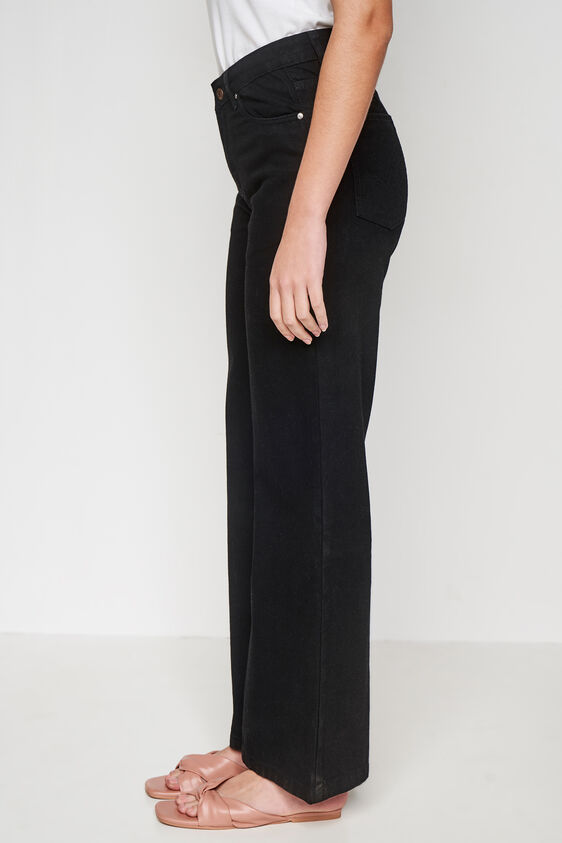 Black Solid Flared Bottom, Black, image 2