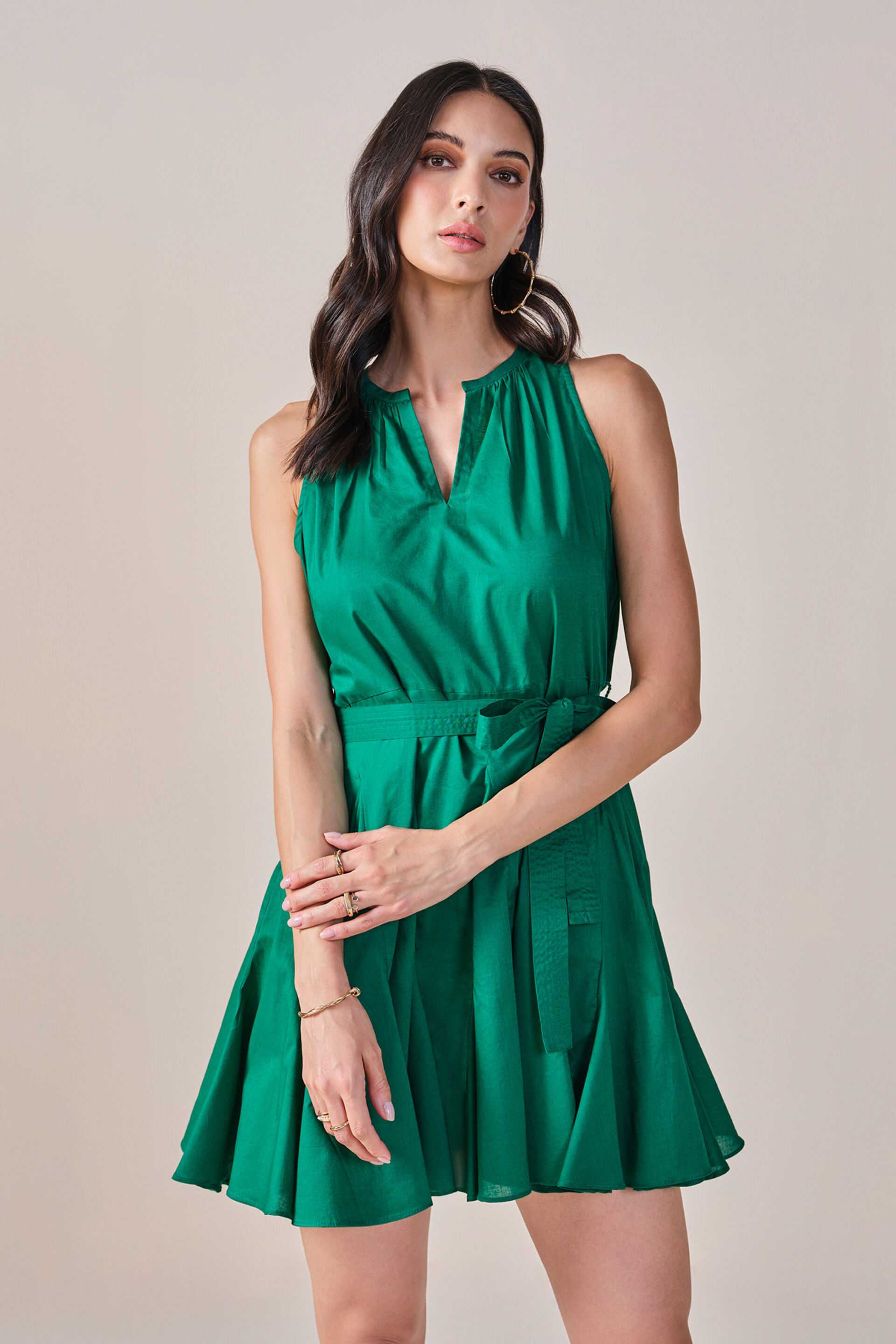 Sea&rsquo;s the Day Cotton Dress, Green, image 4