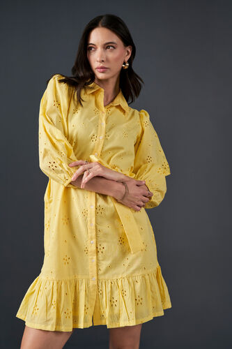 Daisy Day Cotton Dress, Yellow, image 3
