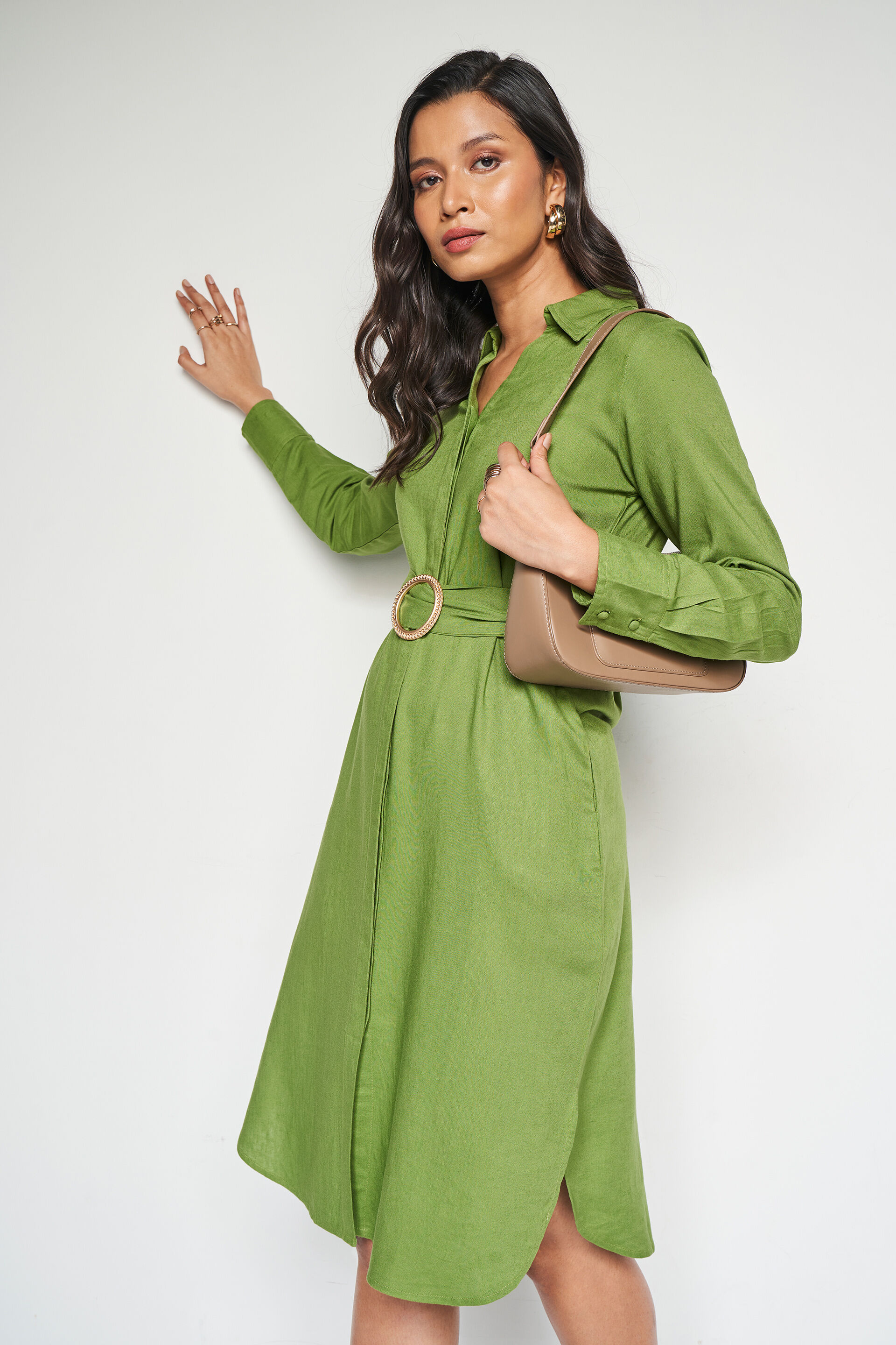 Modern Muse Shirt Dress, Green, image 7