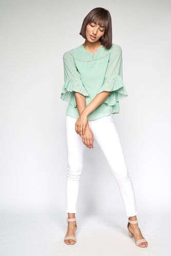 3 - Sage Green Solid A-Line Top, image 3