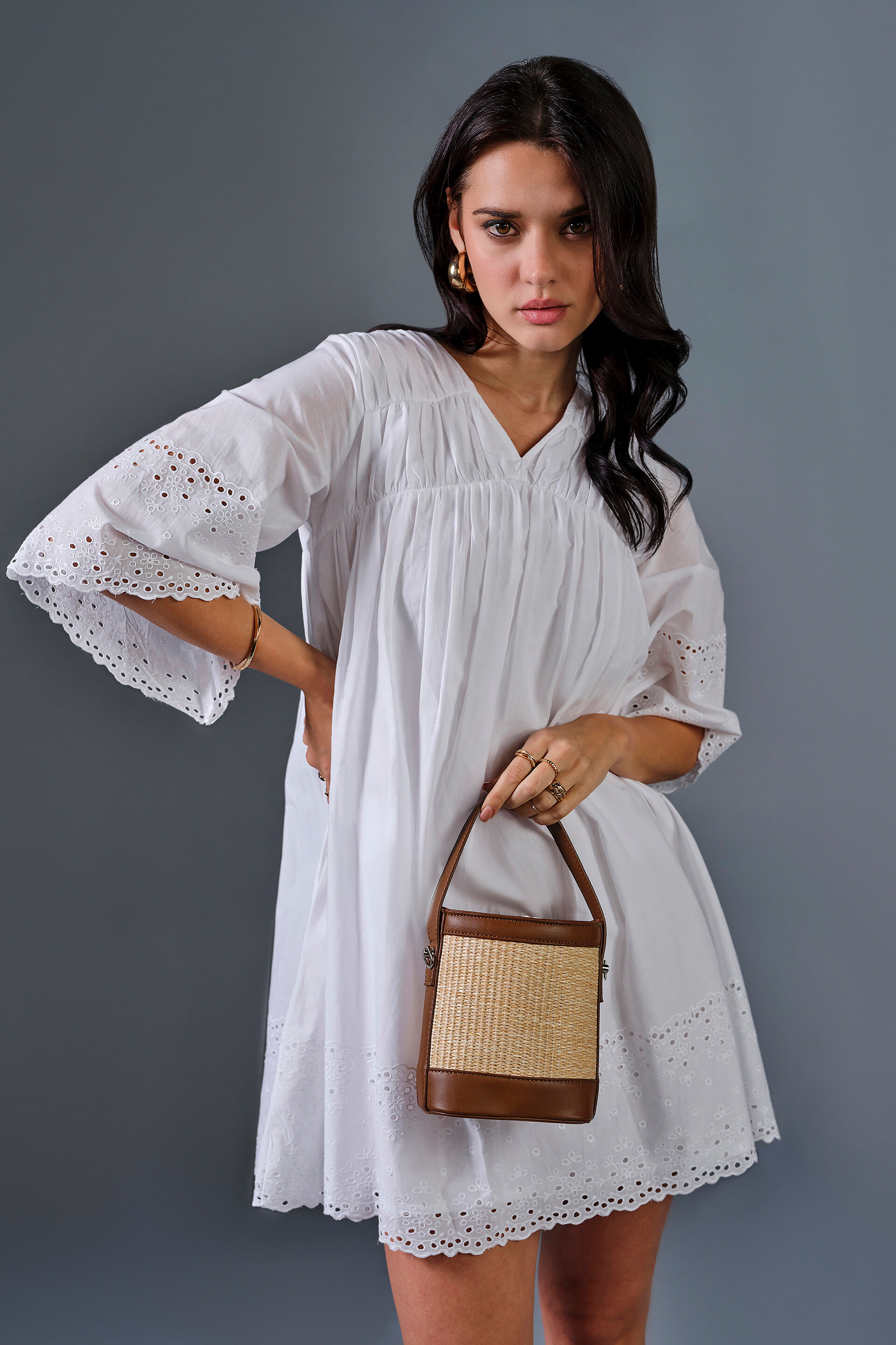 Breezy Fling Dress, White, image 2