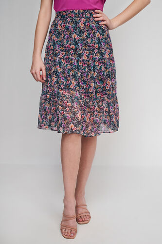 Multi Color Floral Flared Skirt, Multi Color, image 2