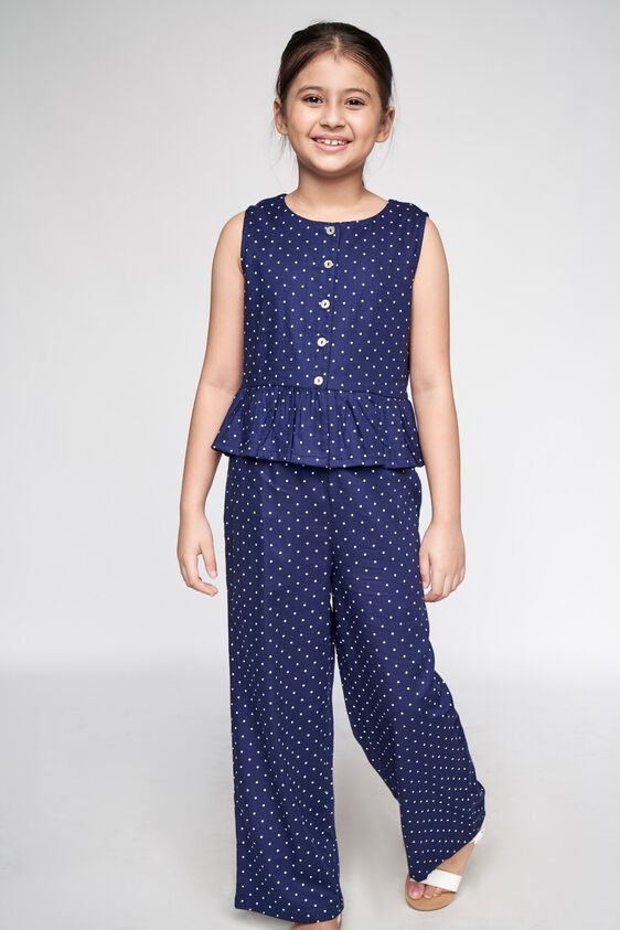 2 - Navy Blue Polka Dots Peplum Set, image 2