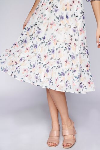 5 - White Floral Curved Dress, image 5