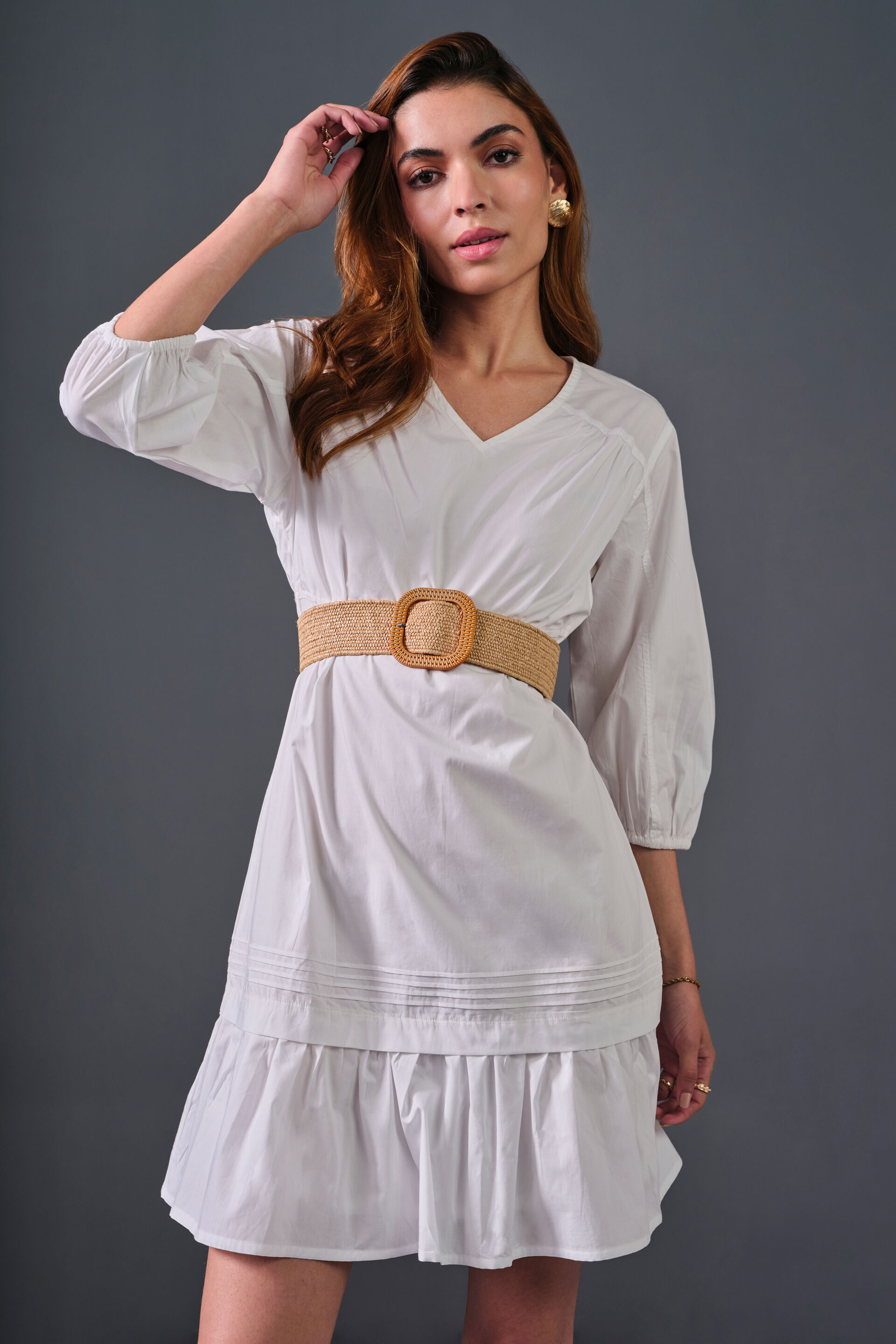 Daisy Dreams Cotton Dress, White, image 2