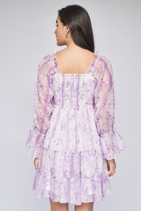 4 - Lilac Tie & Dye Flared Dress, image 4