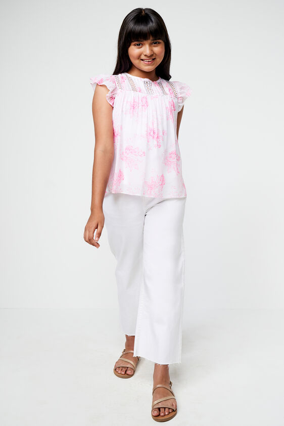 Cream and Pink Bloom Top, Cream, image 2
