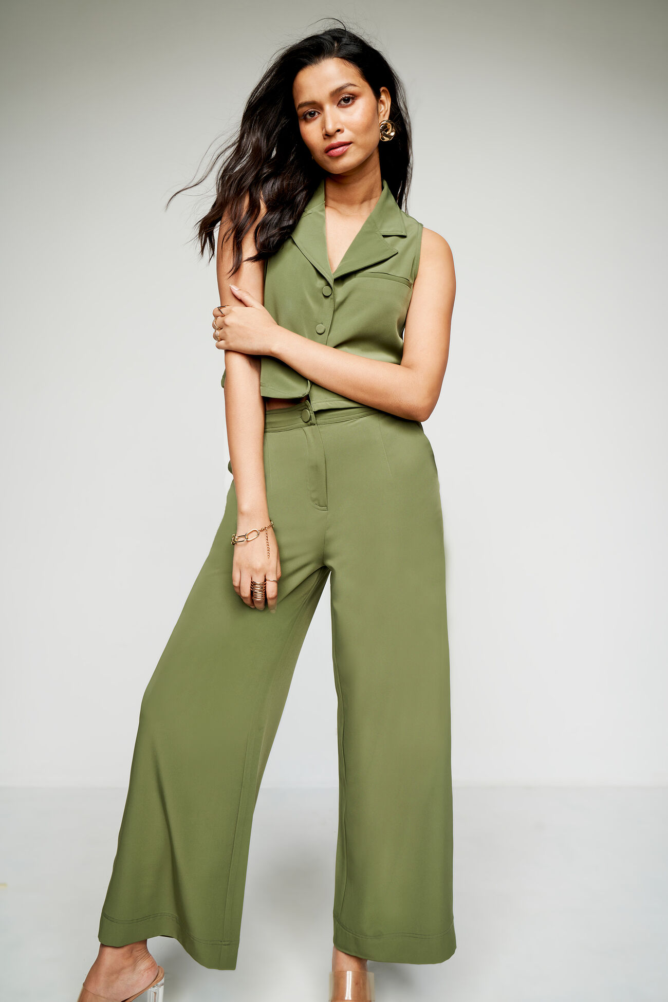Safari Chic Co-ords Set, Olive, image 5