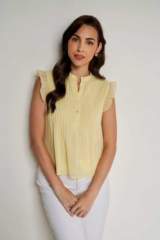 Solid Straight Top, Yellow, image 1