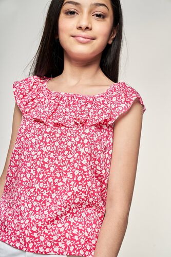 5 - Pink Floral Printed A-Line Top, image 5