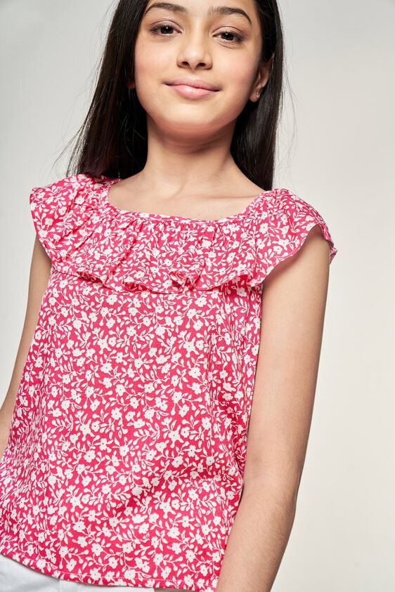 5 - Pink Floral Printed A-Line Top, image 5