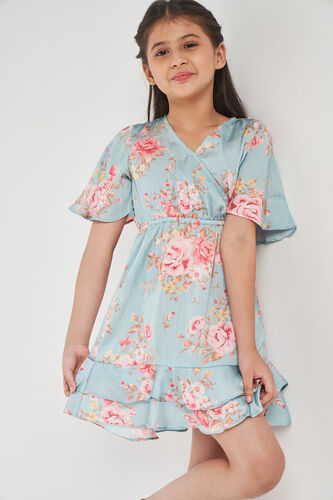 Multi Color Floral Flounce Dress, Multi Color, image 3