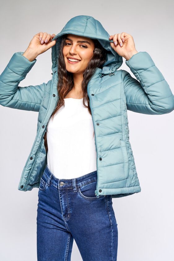 4 - Teal Solid Straight Jacket, image 4